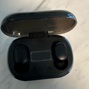 Black Wireless Earbuds with Charging Case